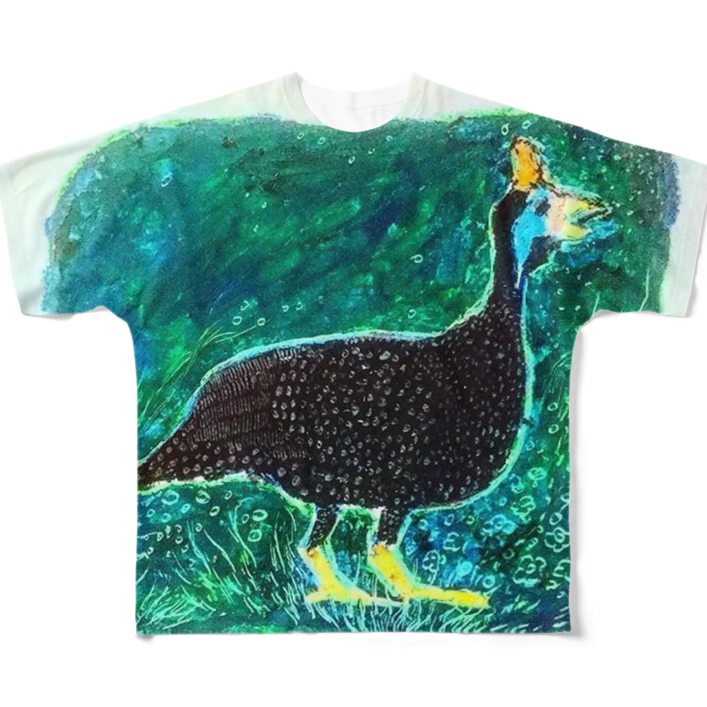 mayunoasakawaのホロホロ鳥 フルグラフィックTシャツ