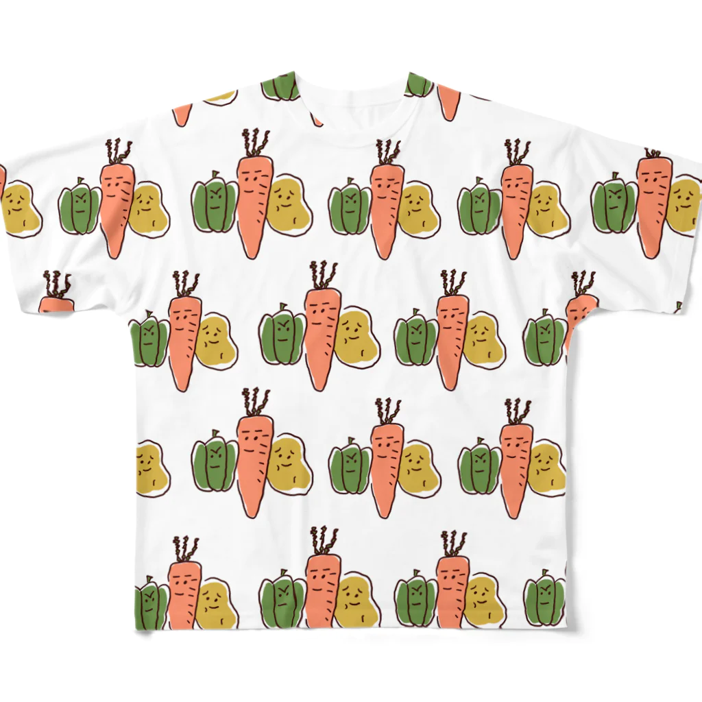 順扇堂のありがちな野菜 All-Over Print T-Shirt