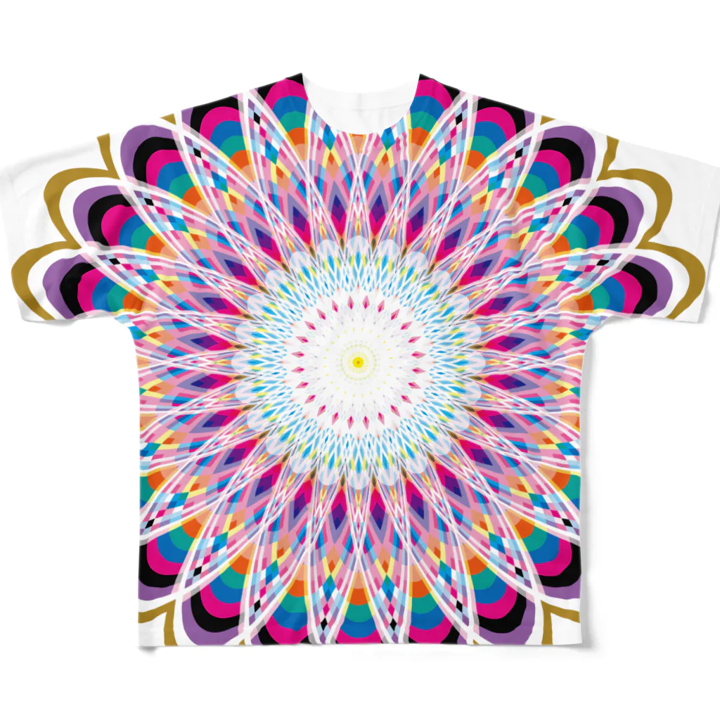 kimchinのスピログラフのようなカラフルでサイケな模様 All-Over Print T-Shirt