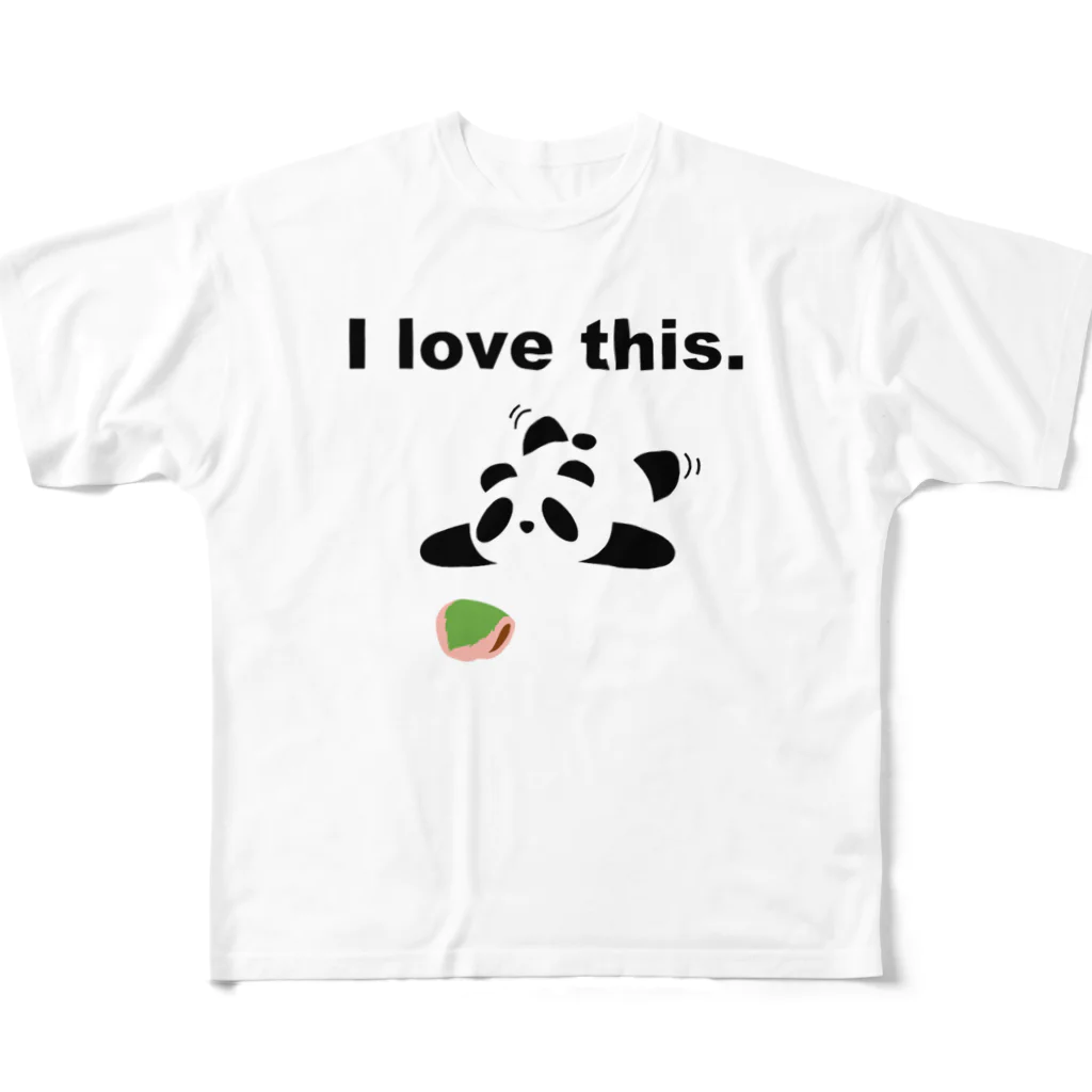 ブランケット大佐のパンダLOVEセレクション（桜餅） All-Over Print T-Shirt