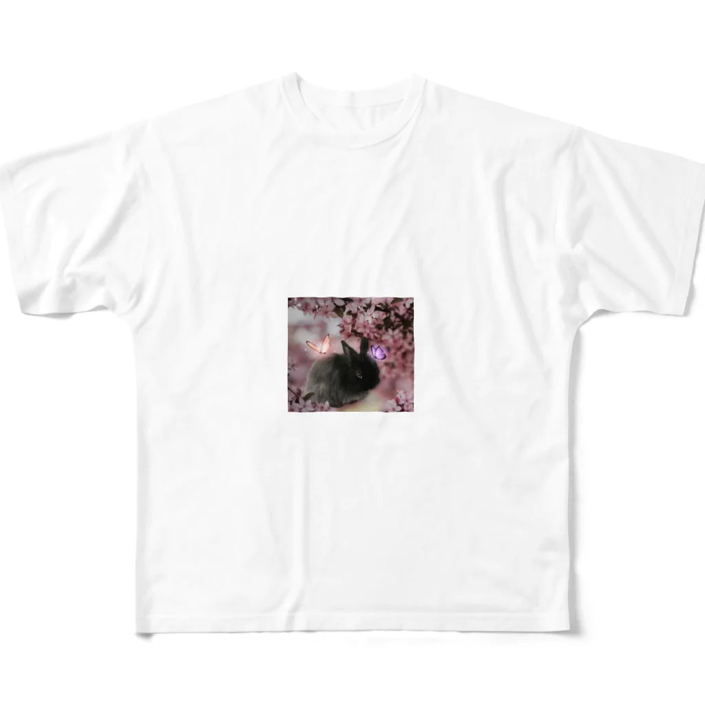 まるの春待つうさぎ All-Over Print T-Shirt