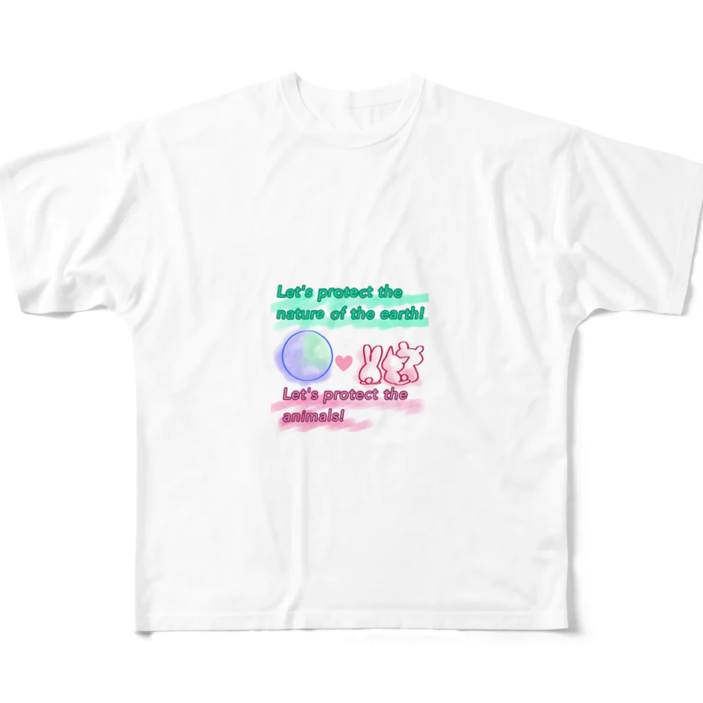 pepecirnoの地球の自然と動植物たちを守ろう！！ All-Over Print T-Shirt