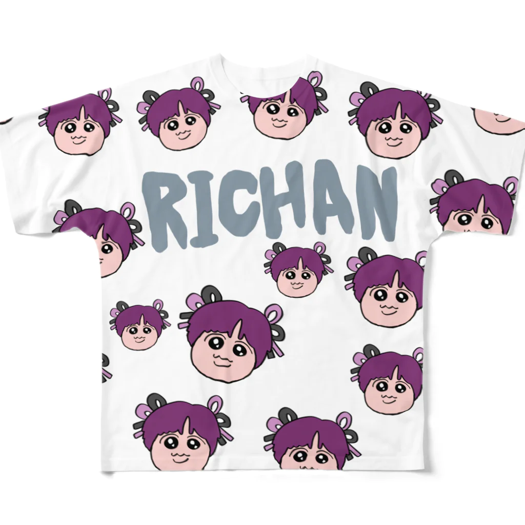 YABACUBE INC. ONLINE SHOPのRICHAN フルグラフィックTシャツ