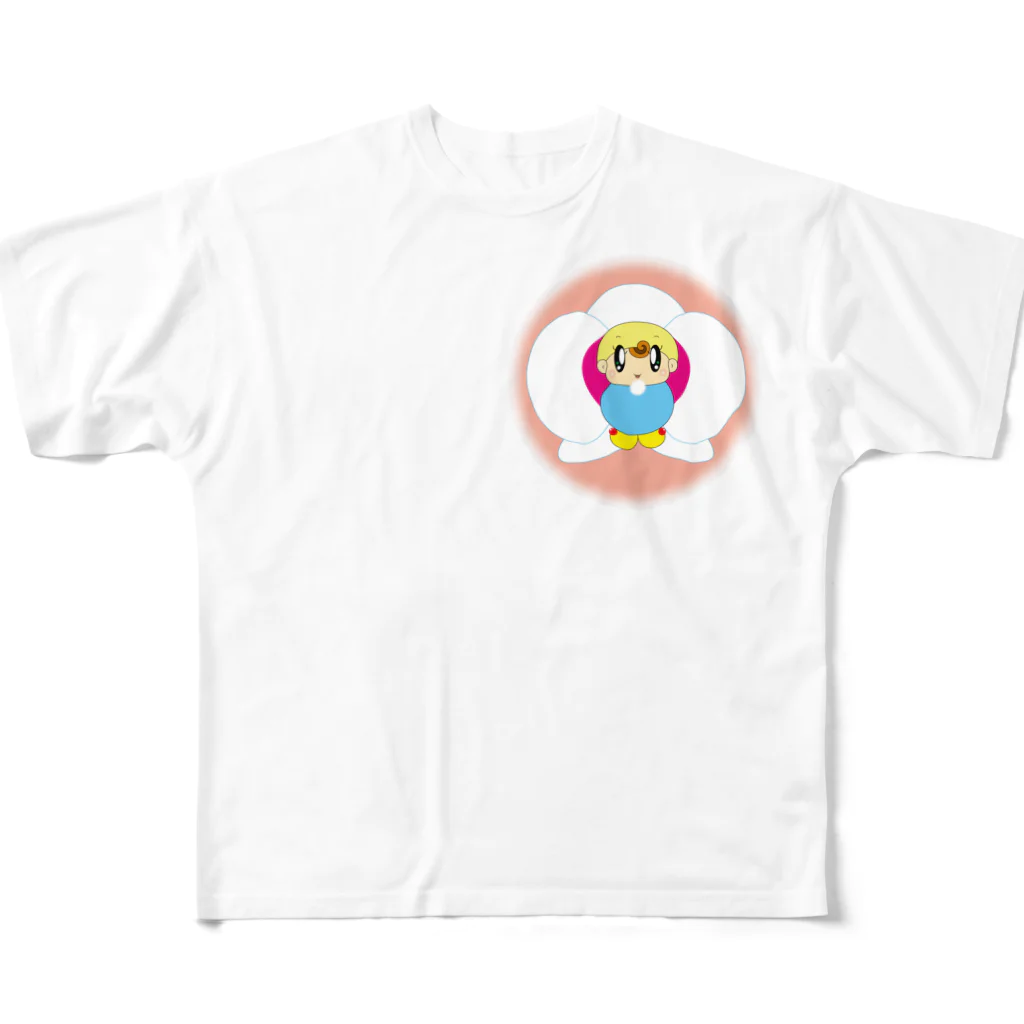 studiorippleの蘭の妖精　ランラン フルグラフィックTシャツ
