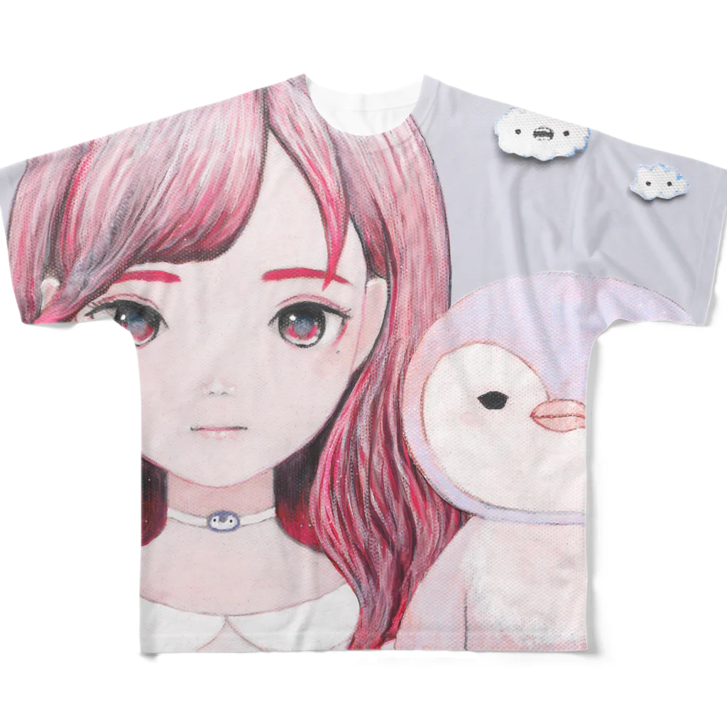 KAORU HASEGAWA WEBSTORE SUZURIのSmall Friends  All-Over Print T-Shirt