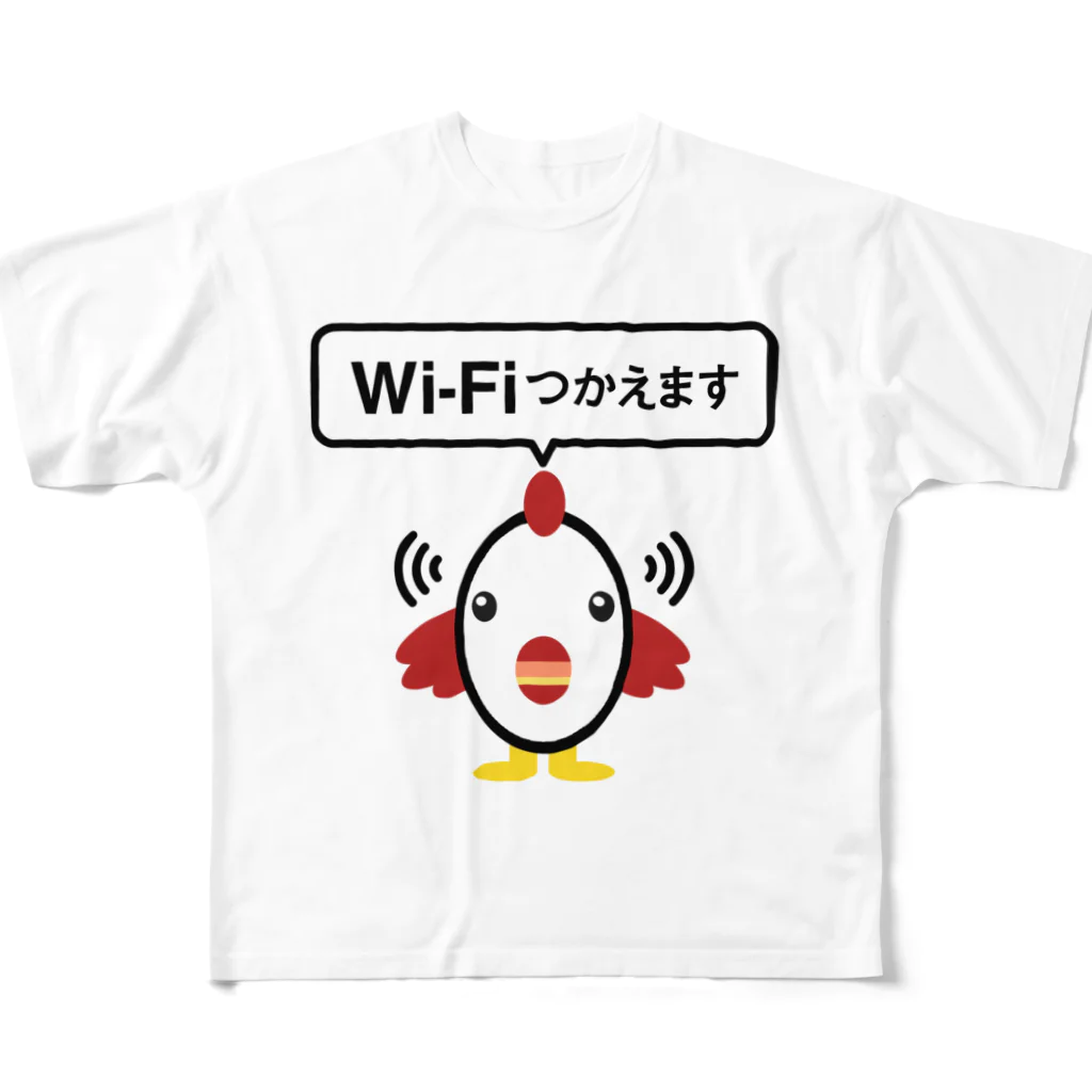 Son Claveの鶏さんのWIFI使えます All-Over Print T-Shirt