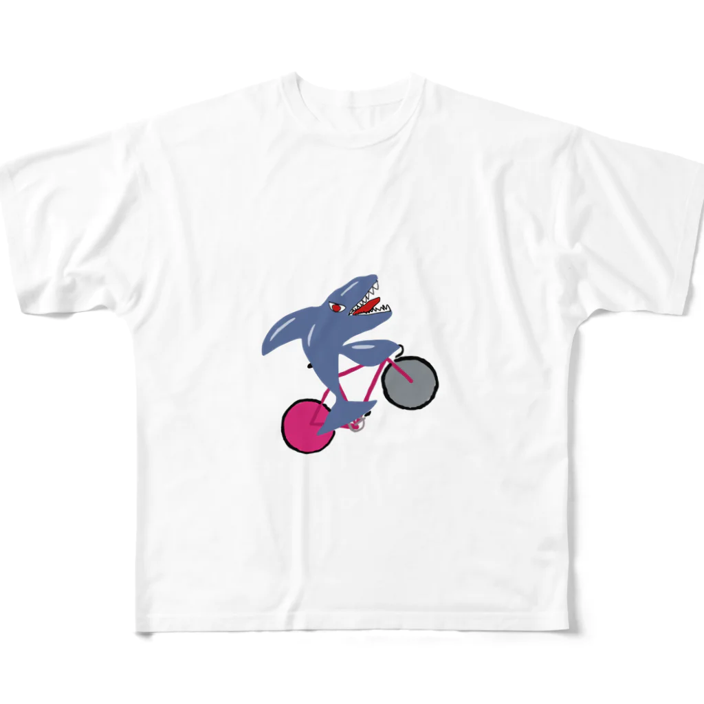 自転車好きの絵描さんの自転車好きのシャチ All-Over Print T-Shirt