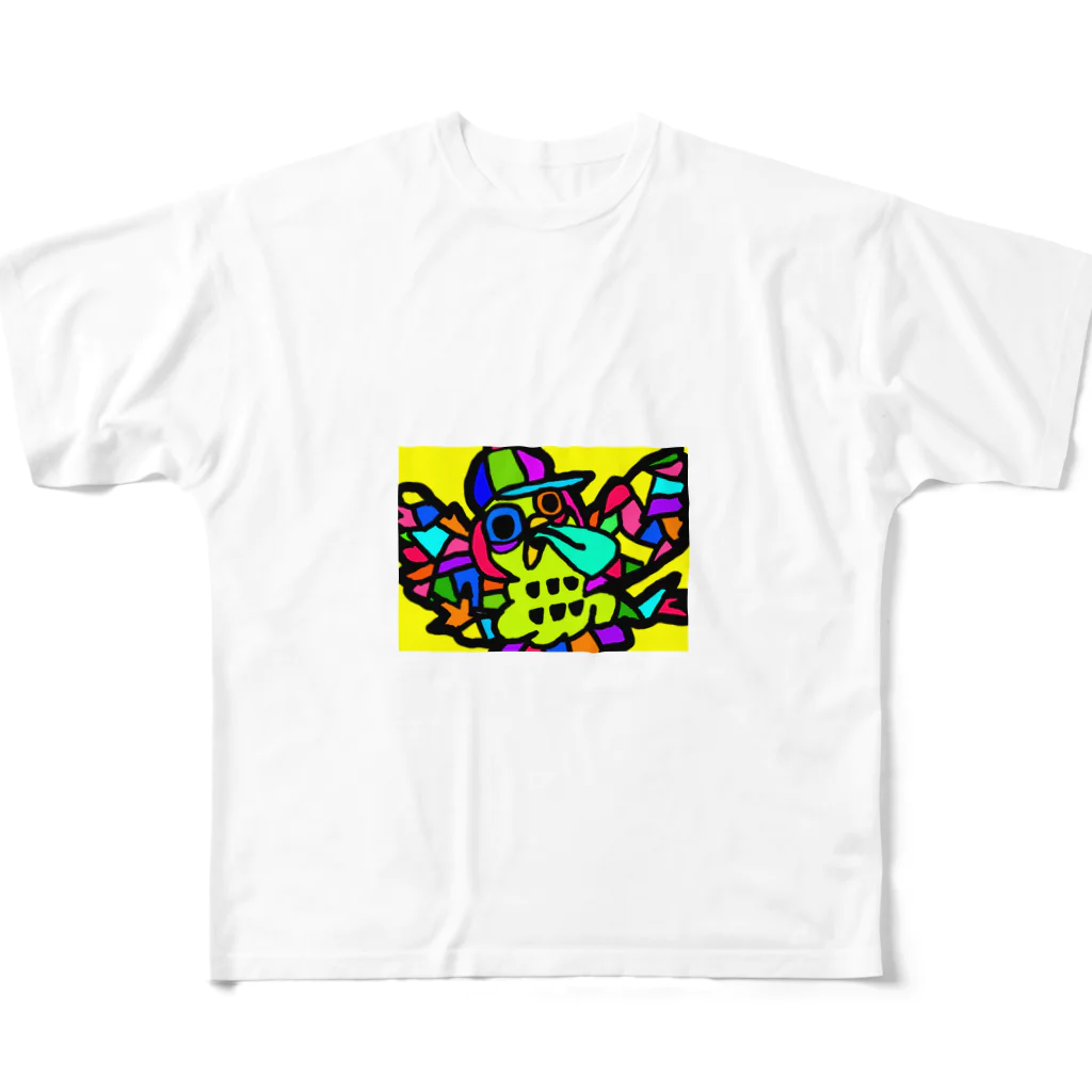 湊あうろんのポップアートのふくろう All-Over Print T-Shirt