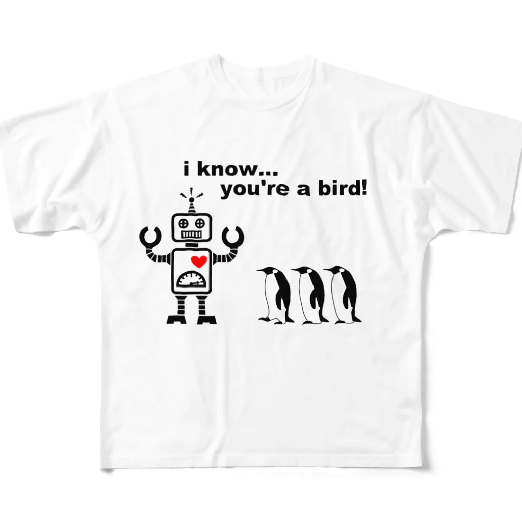 ブランケット大佐のペンギンとロボ フルグラフィックTシャツ