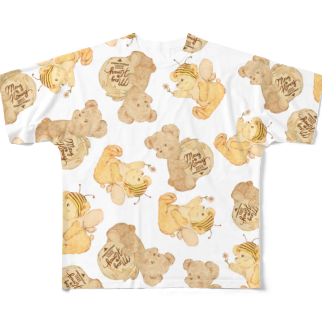 はなえみひまり ❁ maryhoney ❁のくまのヘーゼル総柄ver. All-Over Print T-Shirt