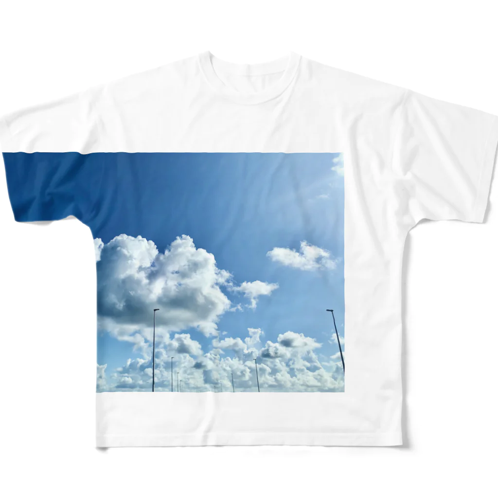 空飛ぶ猫 sakuuのclouds フルグラフィックTシャツ