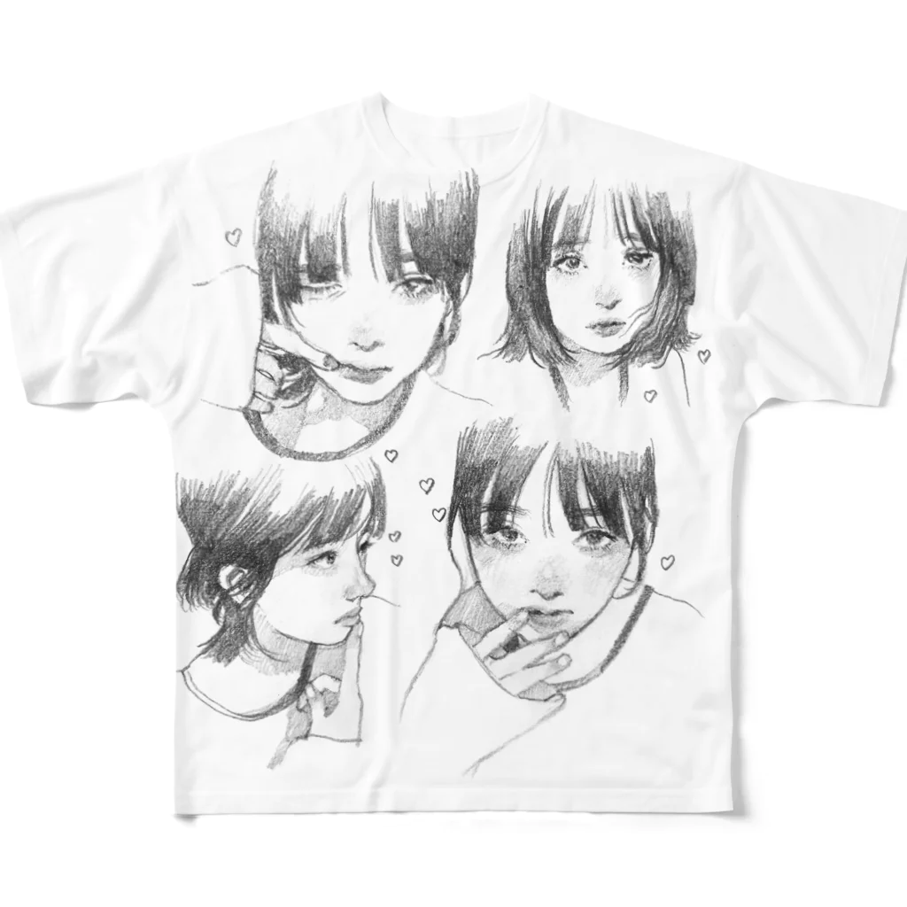 ちょむの女の子 フルグラフィックTシャツ