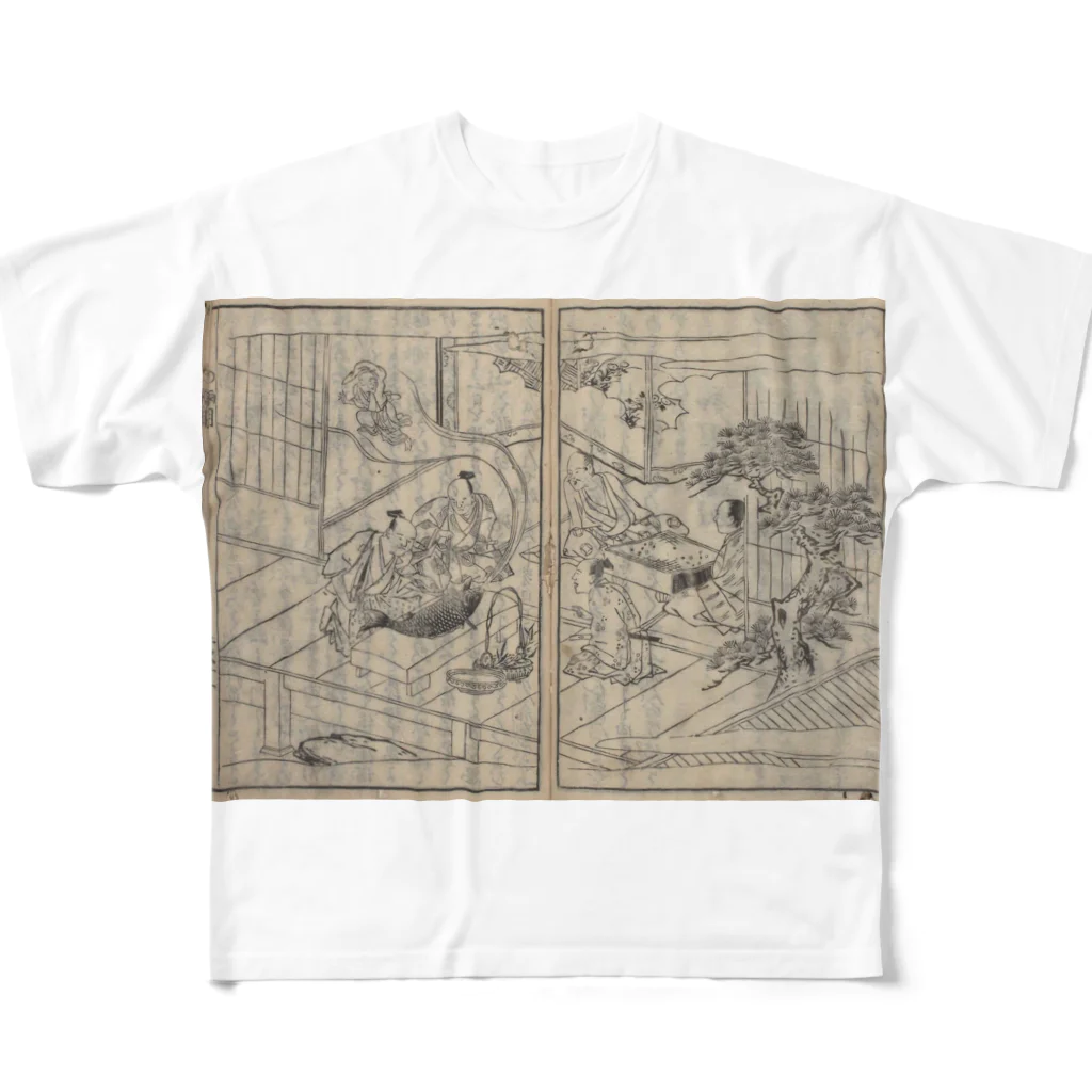 メディア木龍・谷崎潤一郎研究のつぶやきグッズのお店の夢応の鯉魚L All-Over Print T-Shirt