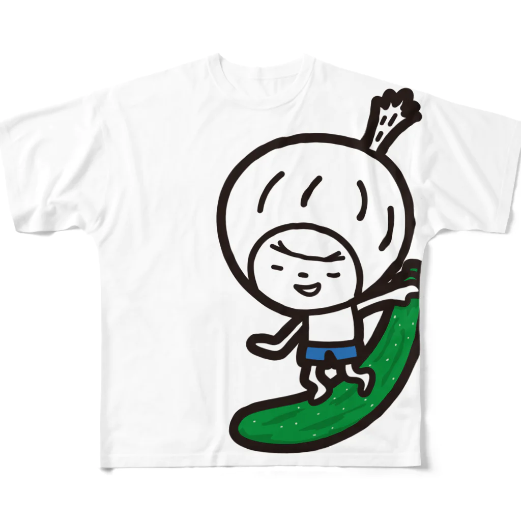 きくのらくがきのきゅうり　きく All-Over Print T-Shirt