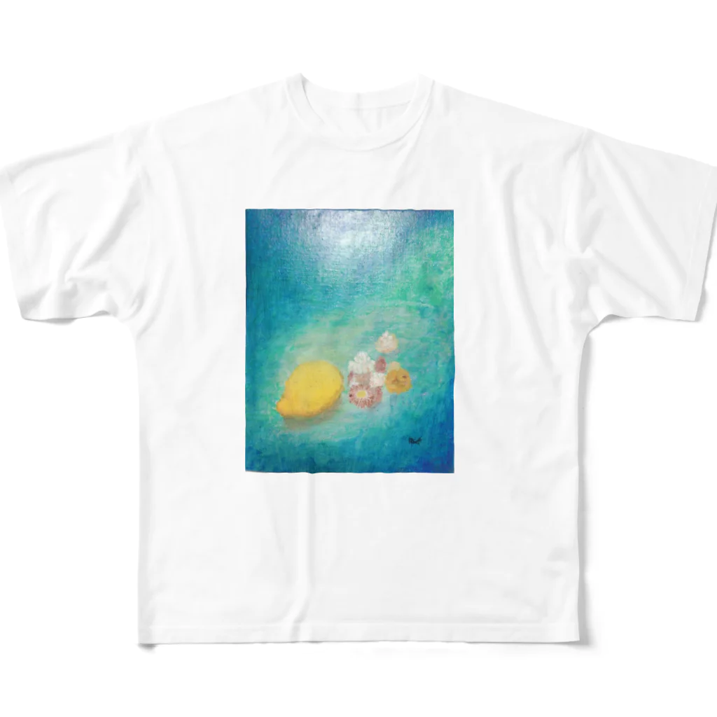 rinatkのlemon＆flower All-Over Print T-Shirt