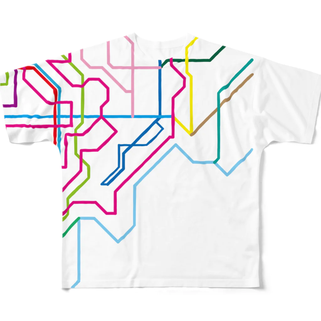 浅草車輌製作所車輌基地のEveryday Route Color フルグラフィックTシャツ