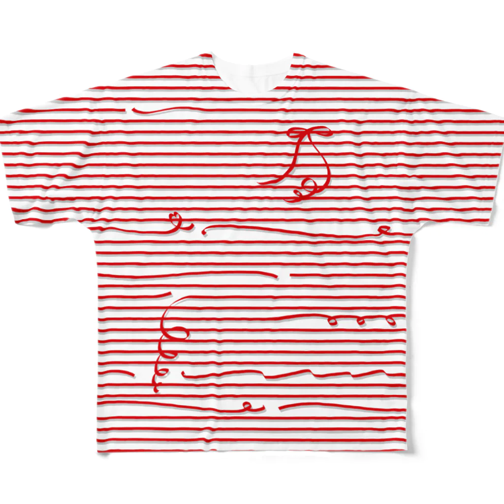 dizzyのRed Stripes フルグラフィックTシャツ