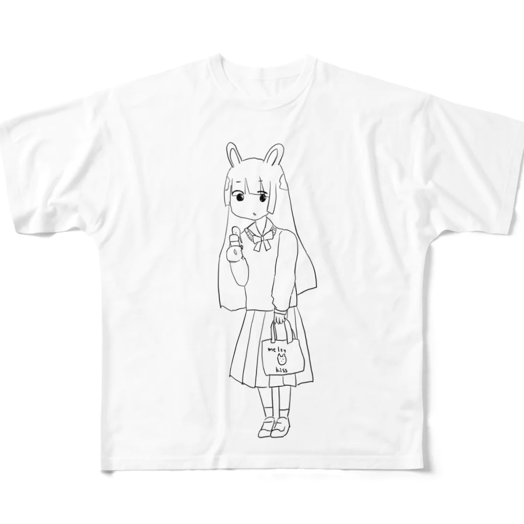 ゆめころ感謝祭のうさぎとアイス All-Over Print T-Shirt