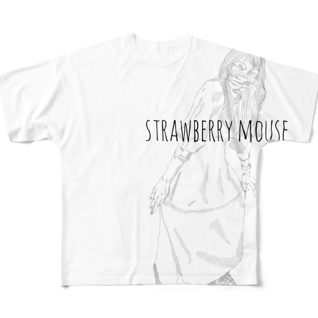 BRICK【ブリック】のstrawberry mouse フルグラフィックTシャツ