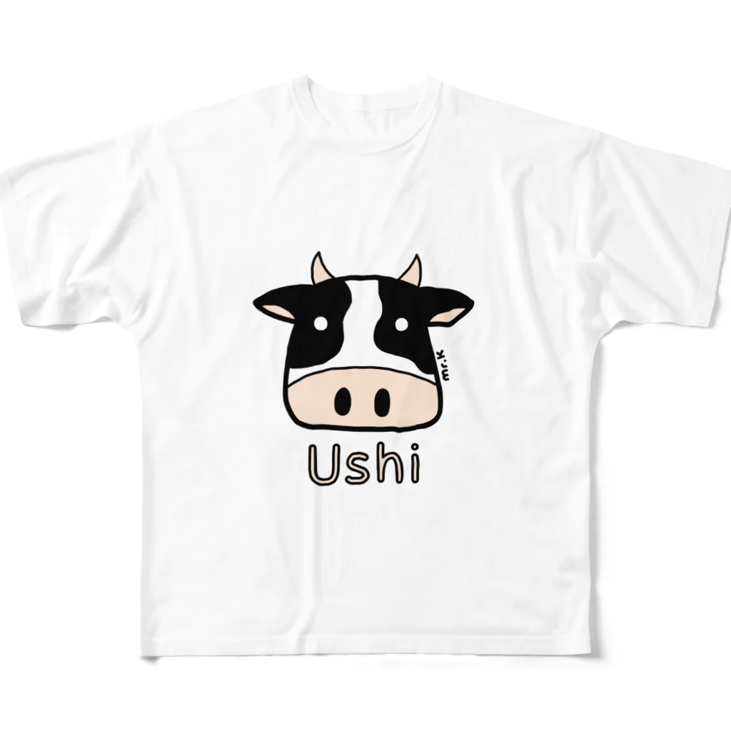 MrKShirtsのUshi (牛) 色デザイン All-Over Print T-Shirt