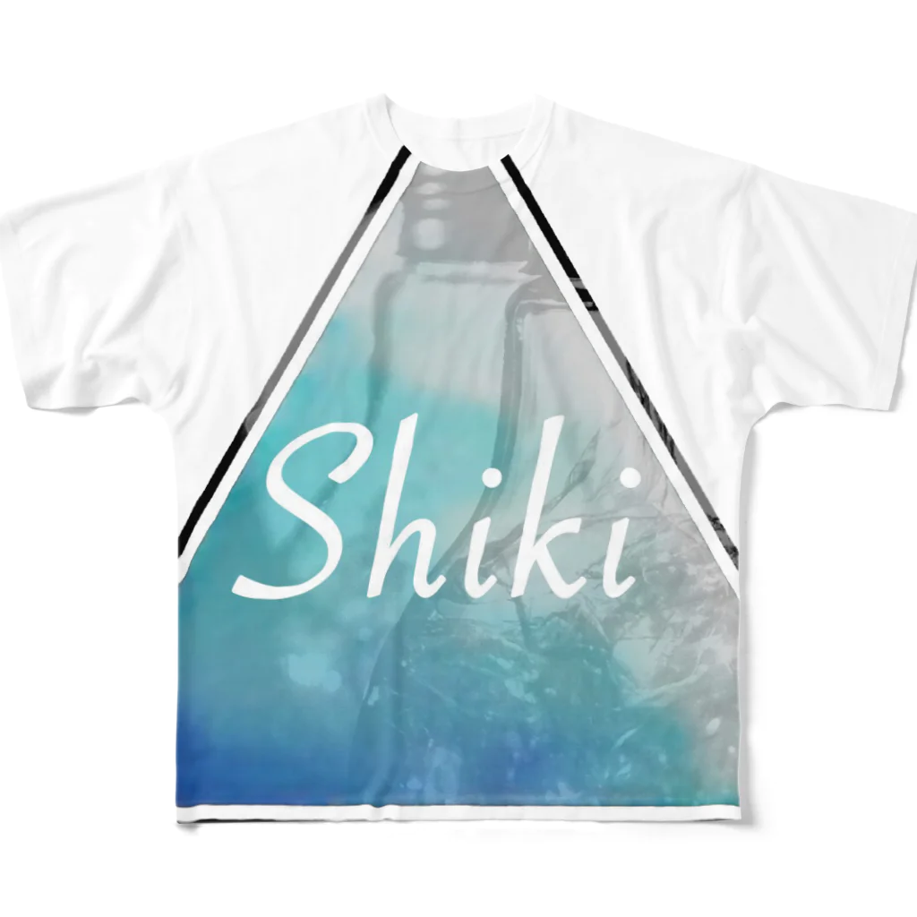 すぎもと、のShiki 電球 トライアングルロゴ All-Over Print T-Shirt