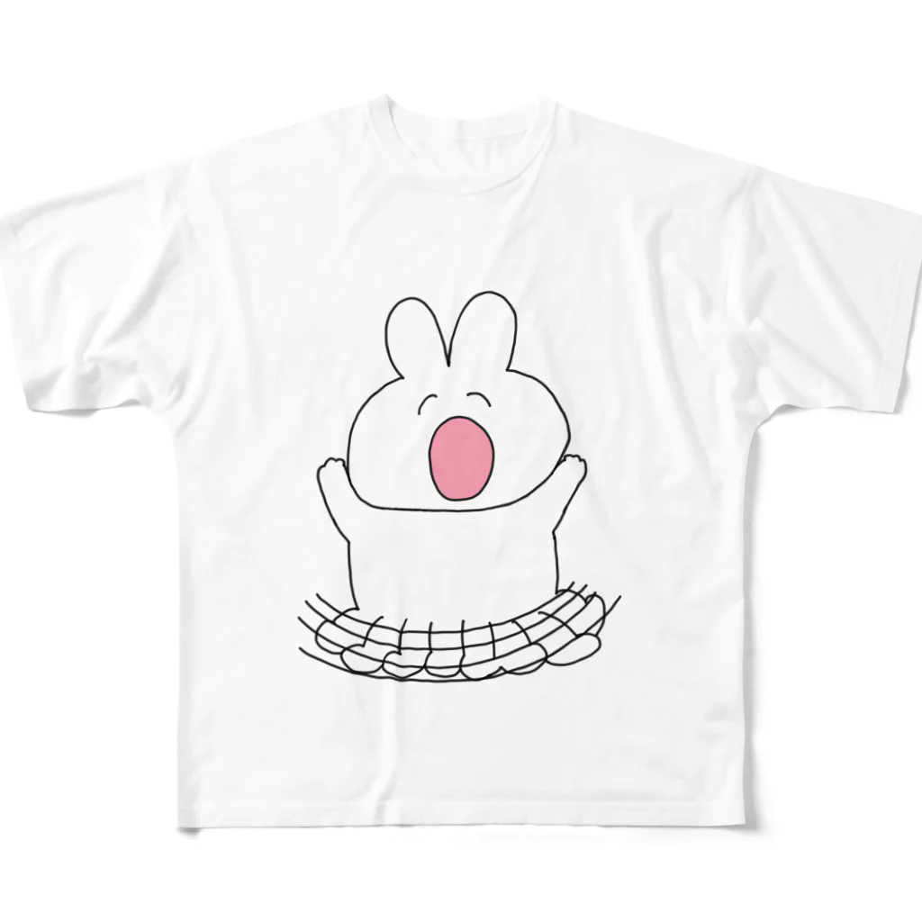 スナックくまちゃんのスナックくまちゃん元気なうさこ フルグラフィックTシャツ