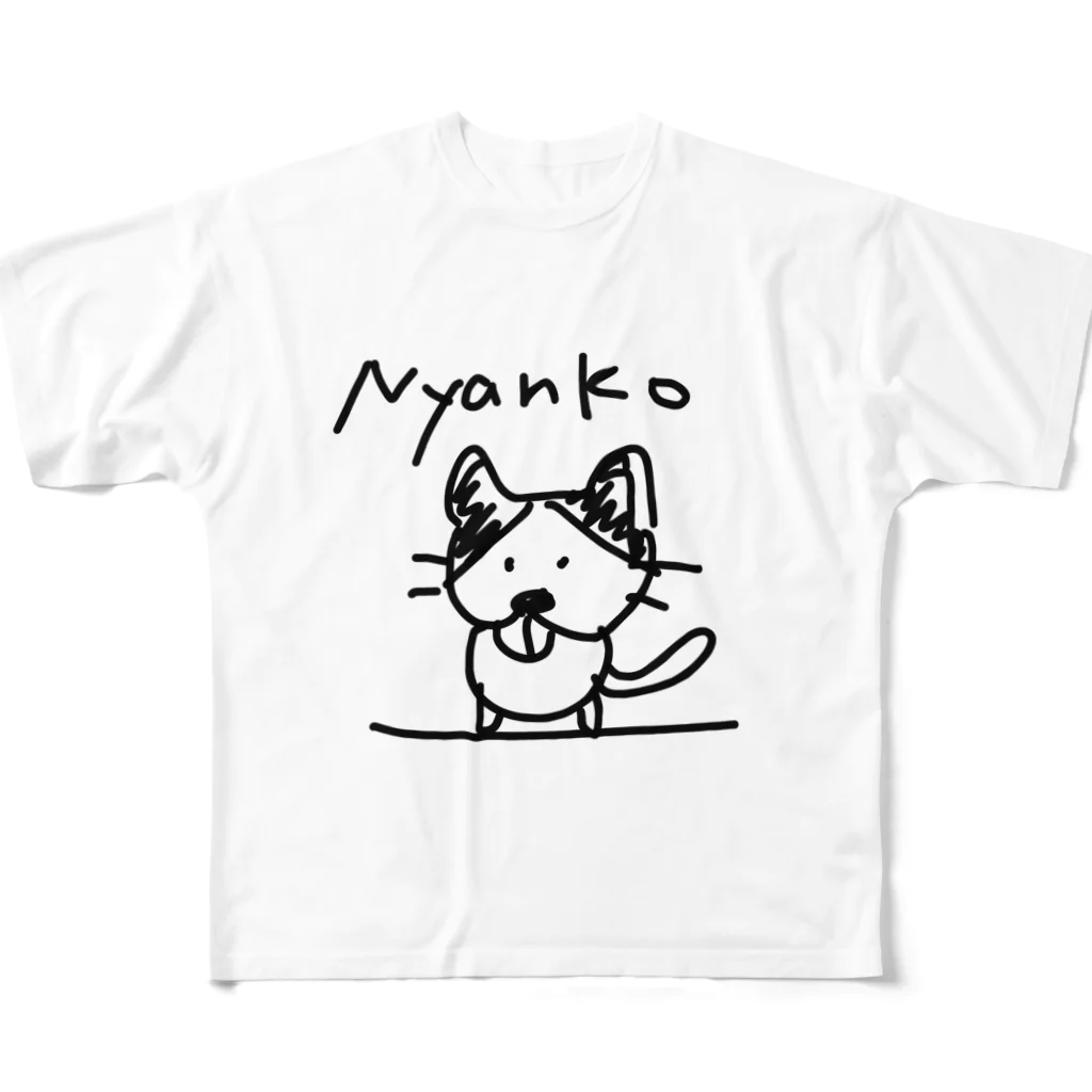 ペコりんショップのにゃんこ フルグラフィックTシャツ