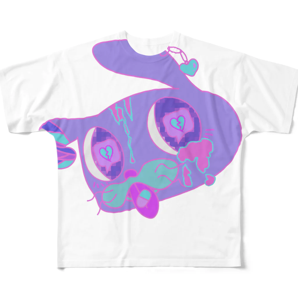 おぱんのら○うさぎ All-Over Print T-Shirt