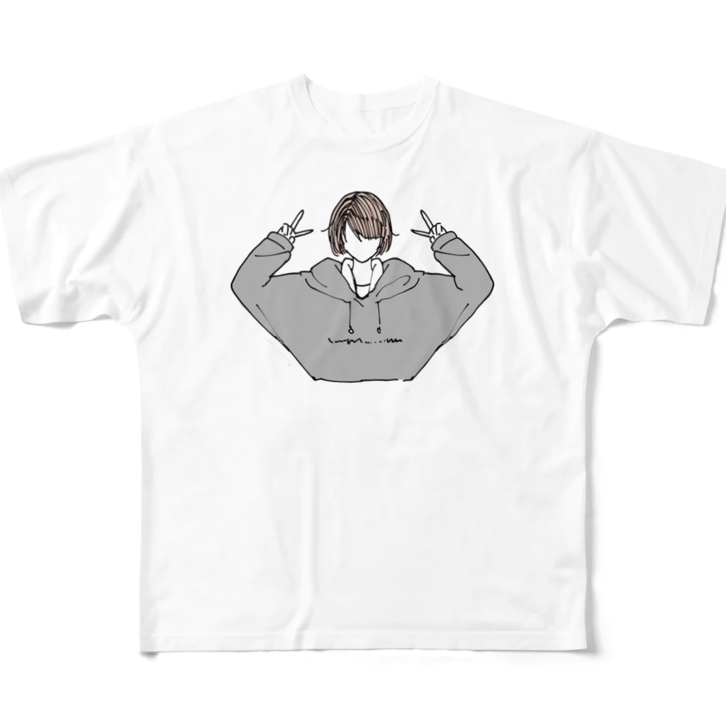 はんぺんの女の子① フルグラフィックTシャツ