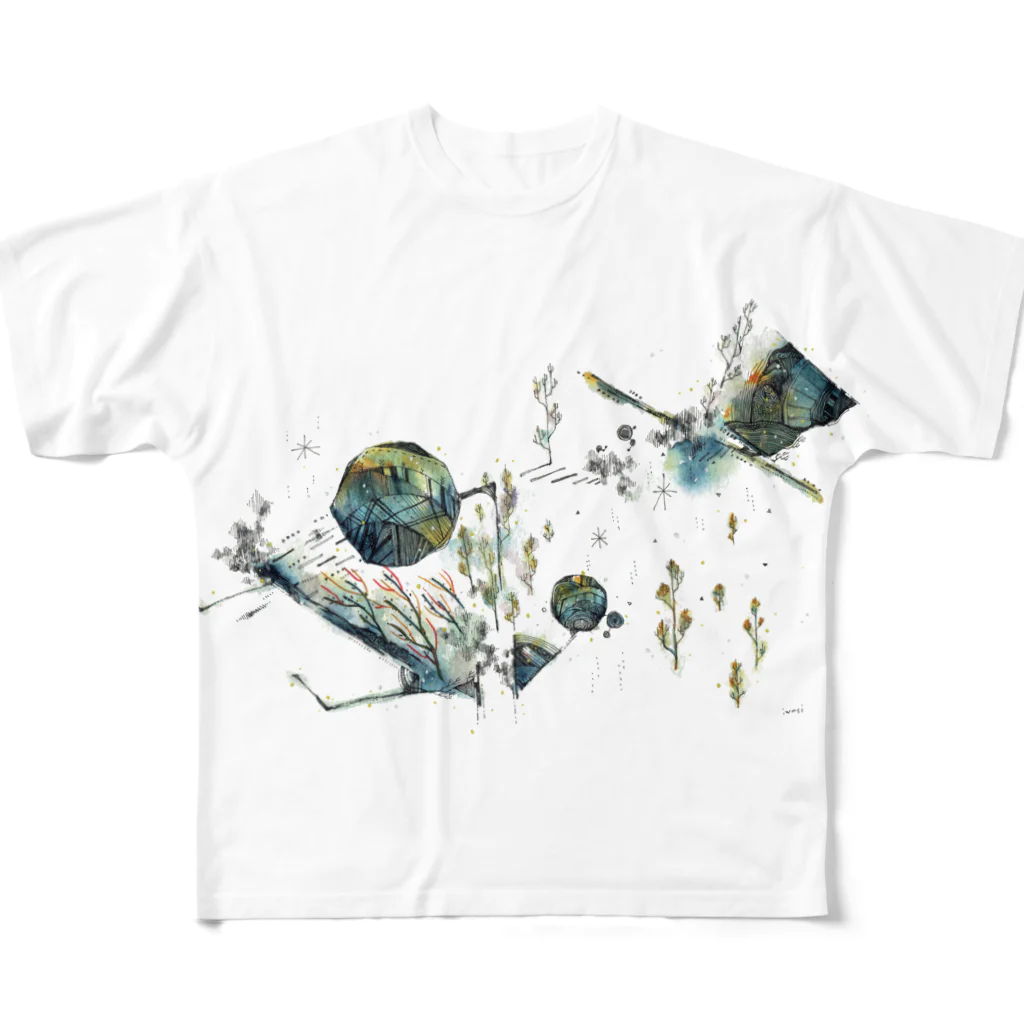 針金鳥の海底の人 All-Over Print T-Shirt