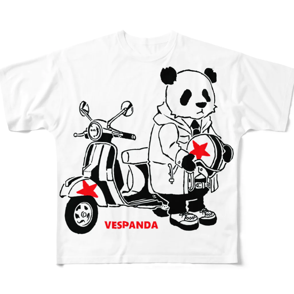 白黒迷彩のVESPANDA All-Over Print T-Shirt