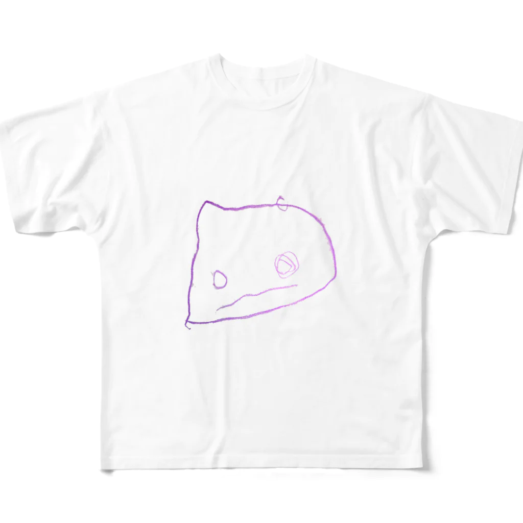 cheerycheeryのこどもの絵　おばけねこちゃんのかばん フルグラフィックTシャツ