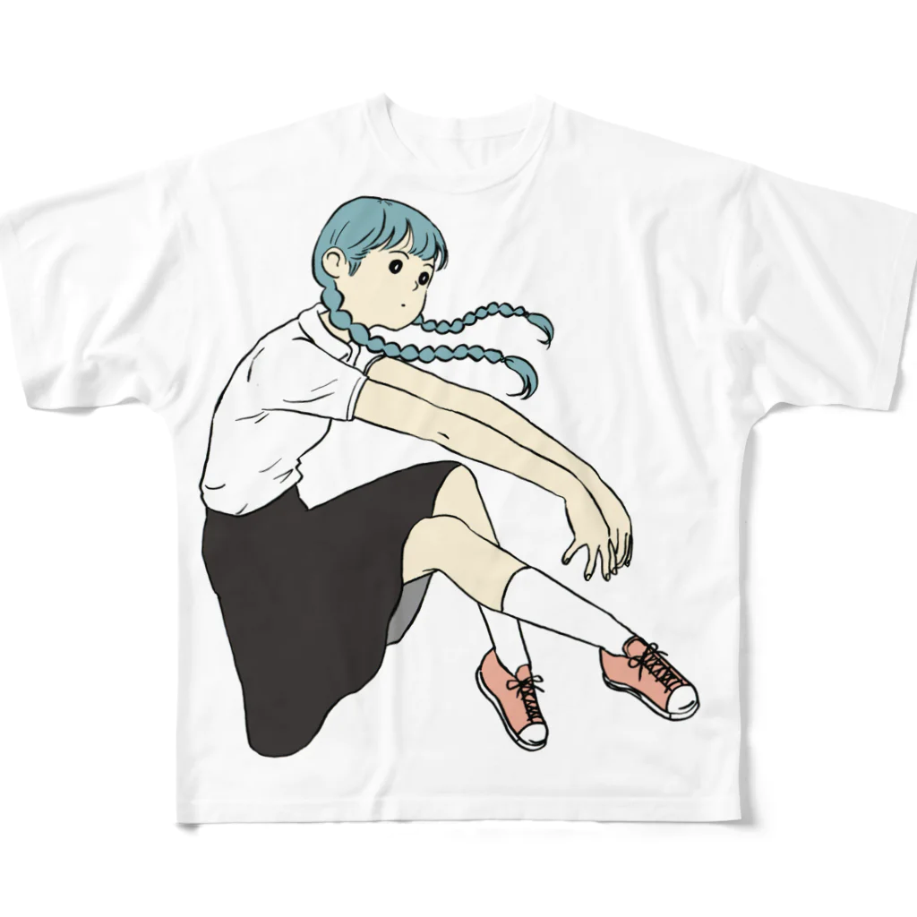 あわいのおさげの子2 フルグラフィックTシャツ