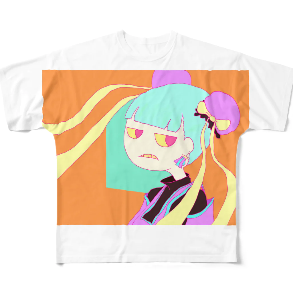 ヤサイニンニクアブラカラメマシマシにゅんぺいのチャイナガール・バンちゃん All-Over Print T-Shirt