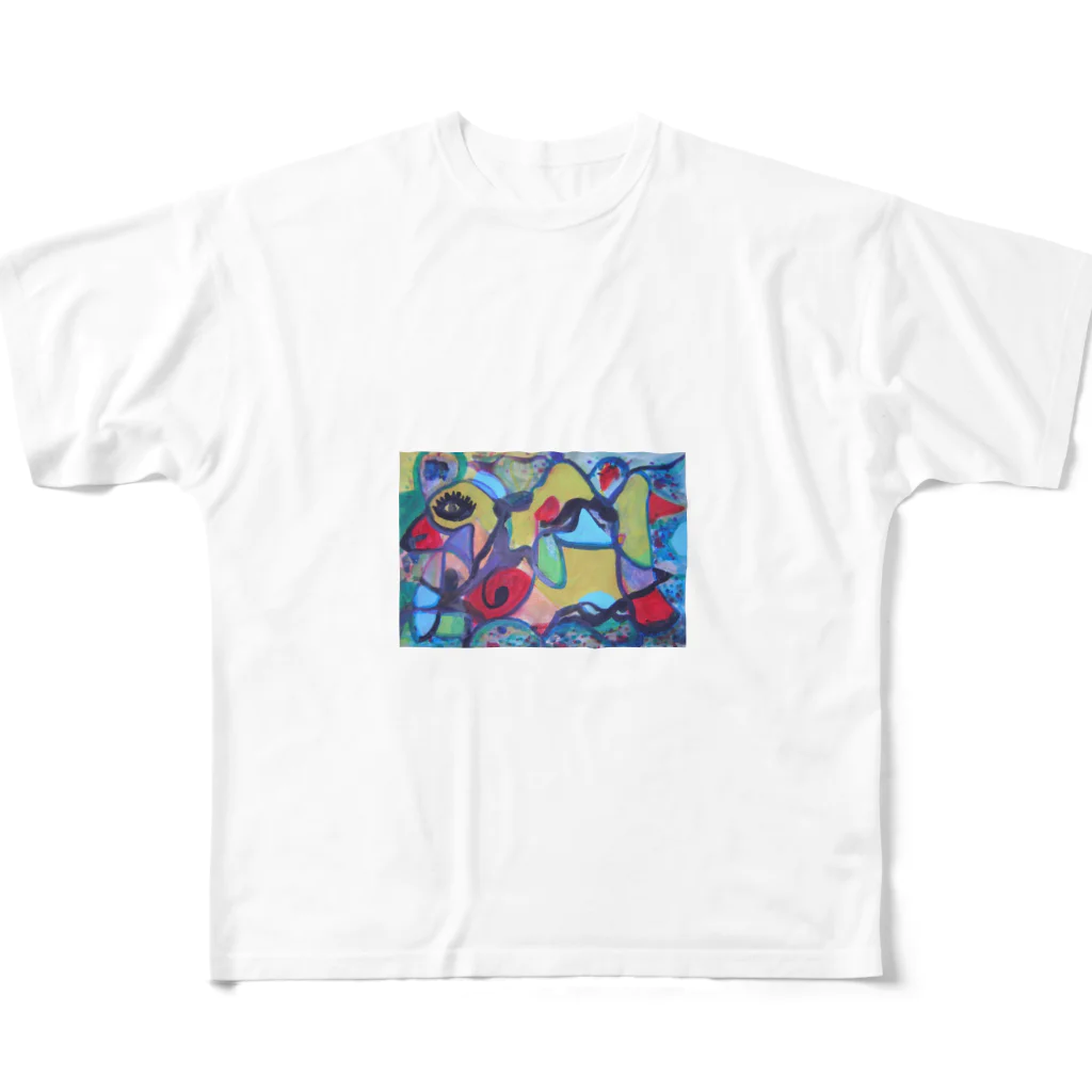 秋永アートのx フルグラフィックTシャツ