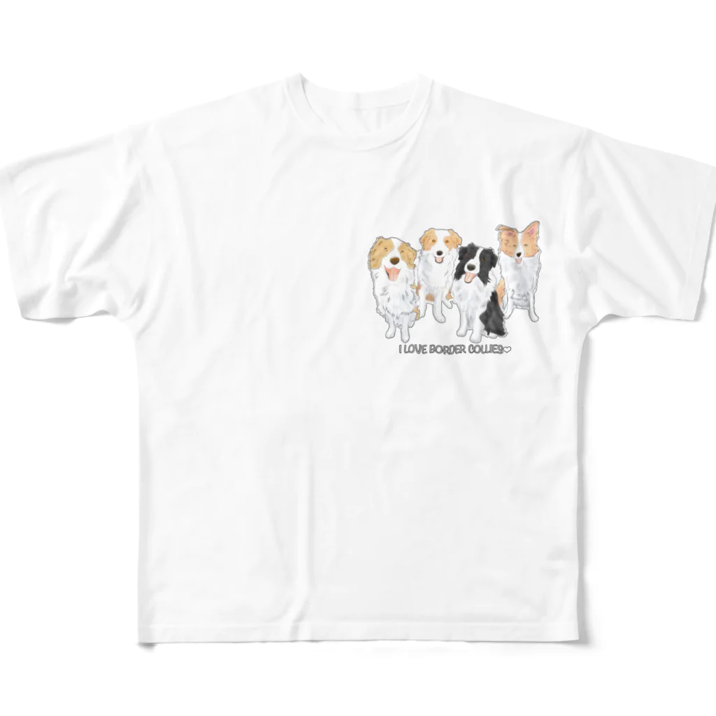 kcraft-bordercollieのボーダーコリー　ロゴあり フルグラフィックTシャツ