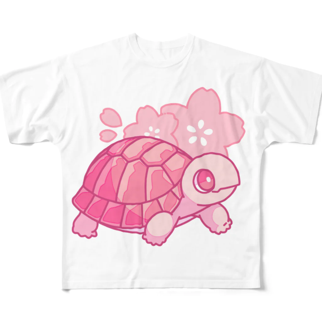 井上の🌸サクラ・リクガメ🐢 All-Over Print T-Shirt