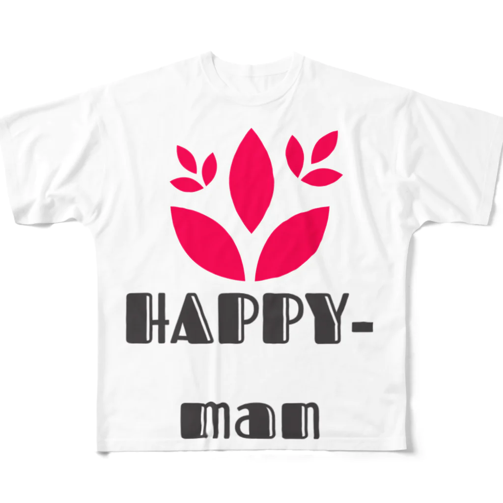 世界の果てにのHAPPY-man フルグラフィックTシャツ