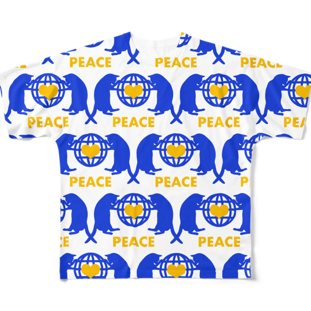 保護猫支援ショップ・パール女将のお宿のpeace フルグラフィック フルグラフィックTシャツ