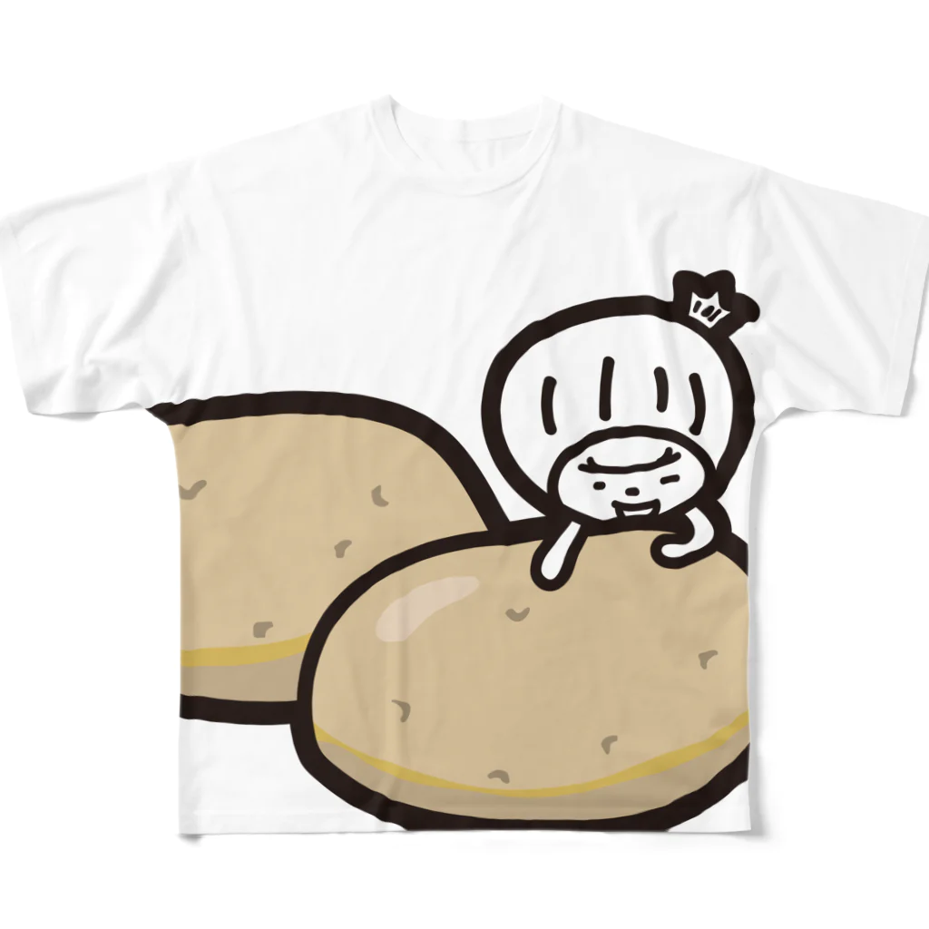 きくのらくがきのじゃがいもときく フルグラフィックTシャツ