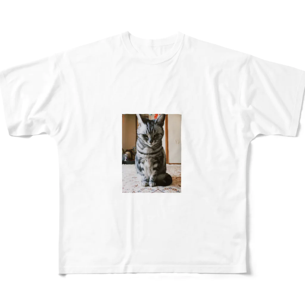 ポメラニアンの福(9歳)のミィちゃん(16歳)(引き) All-Over Print T-Shirt