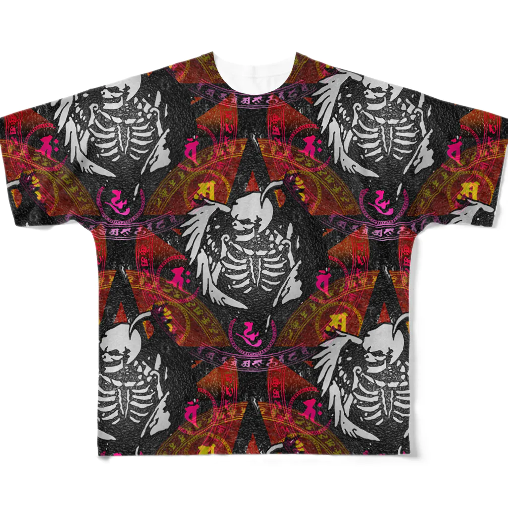 Ａ’ｚｗｏｒｋＳのFallen Angel of SKULL SEAMLESS PATTERN All-Over Print T-Shirt