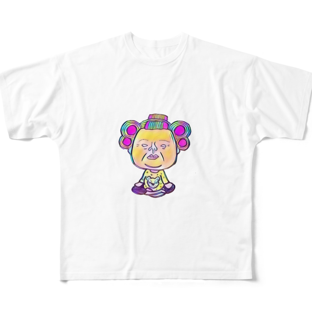 おかんサン瞑想中 Miiinaのフルグラフィックtシャツ通販 Suzuri スズリ