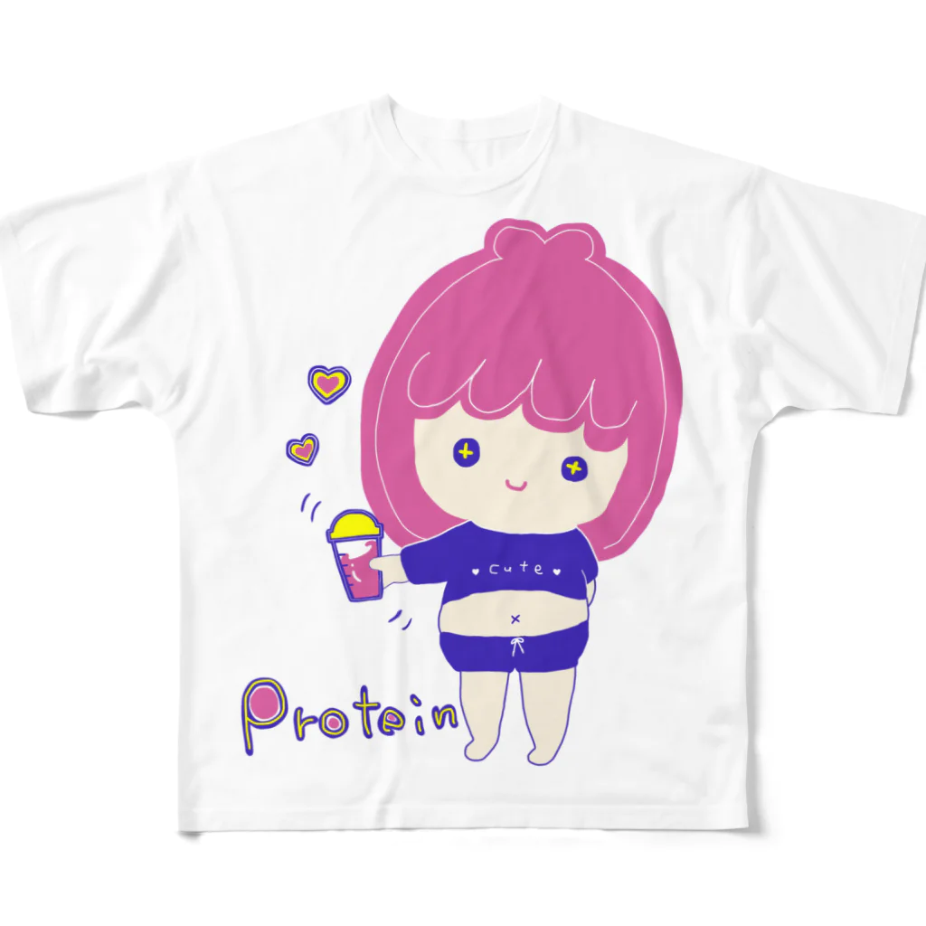 rurugirlのプロテイン女子 All-Over Print T-Shirt