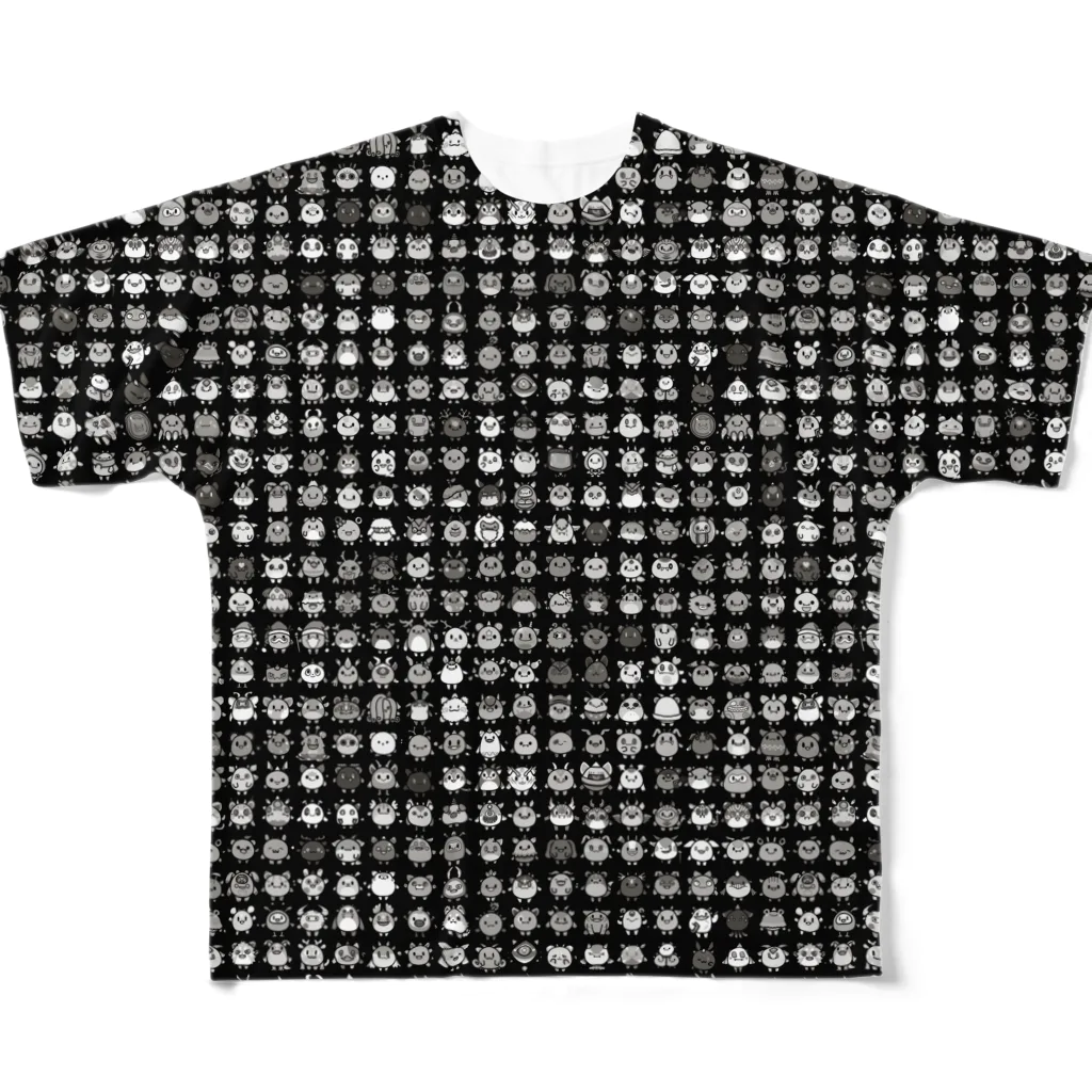 ハルノキ工房のBrabies!(黒) All-Over Print T-Shirt