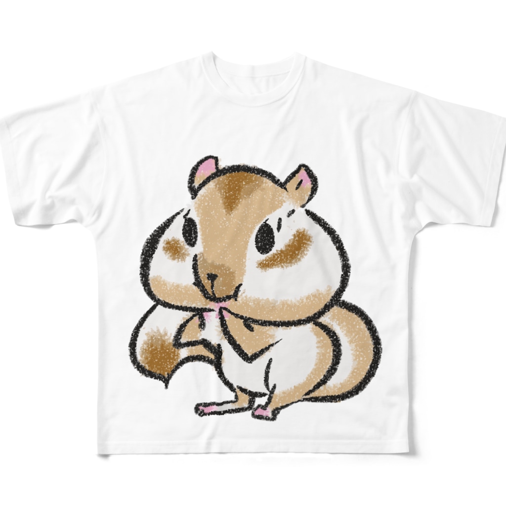 リスもぐもぐ2 まるまる Maru Mitsu のフルグラフィックtシャツ通販 Suzuri スズリ