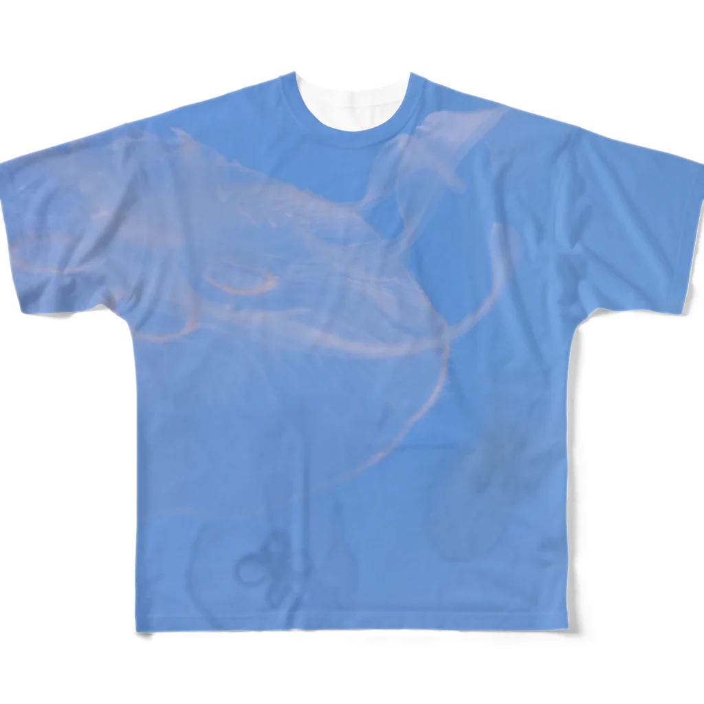 YURURIのくらげblue All-Over Print T-Shirt