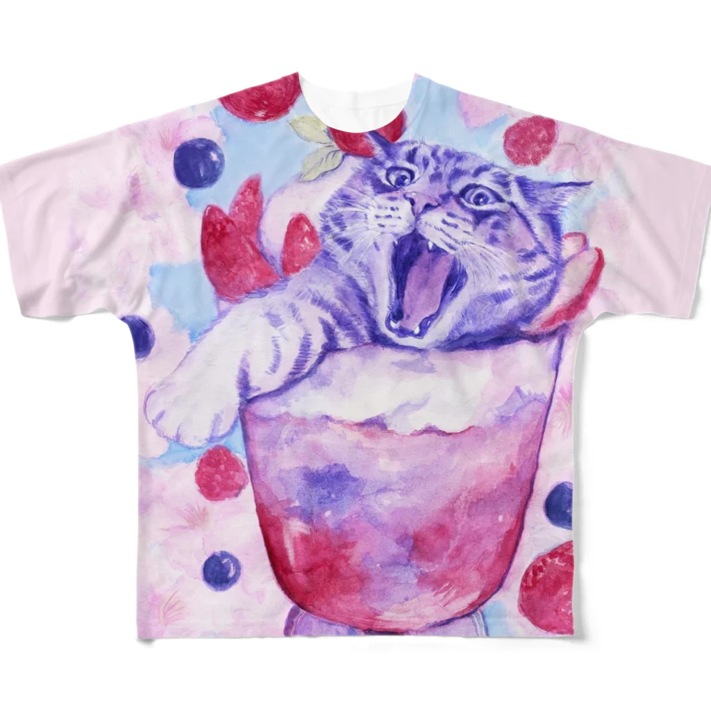  藤ねこりえ/ 𝙁𝙐𝙅𝙄𝙣𝙚𝙘𝙤𝙧𝙞𝙚のNEO雅SODA All-Over Print T-Shirt