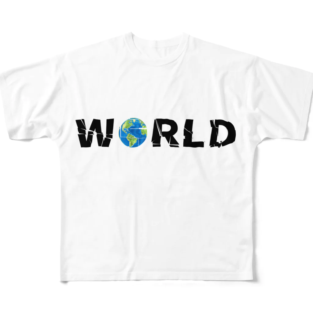 Ａ’ｚｗｏｒｋＳのWORLD(英字＋１シリーズ) All-Over Print T-Shirt