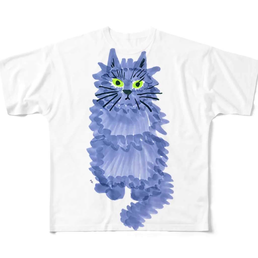 segasworksのながいねこ（お座り） All-Over Print T-Shirt